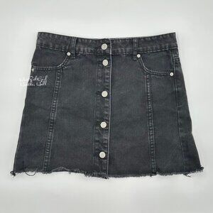Blank Paige Black Button Front Denim Mini Skirt Size Medium